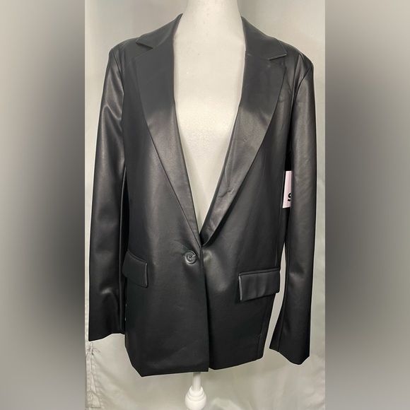 SO Jackets & Blazers - SO Goods for Life faux leather blazer single button